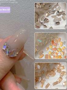 Mini asymmetrische Form Aurora Strass Nail Art Dekoration, kleine Nail Jewelry und Accessoires, super glänzende Nail Zubehör Nägel Nail Charms Nail Gems