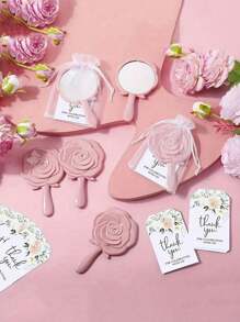 3/6/18 Pieces, Bridal Shower Favors Rose Design Mirrors Plastic Compact Mirrors Bridal Thank You Cards With Organza Bags Wedding Party Gifts Bridesmaid Gifts For Guests Bridal Party Supplies