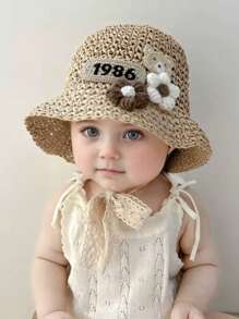 Toddler Summer Breathable Sun Ion Hat, Fashion Girl Baby Sun Visor Beach Bucket Hat