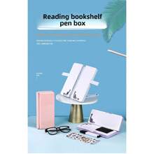 1pc Multifunctional Book Holder Pen Box, Reading Bracket And Stationery Storage Box Back To School - Multicolor - View 9