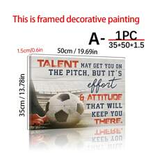 1pc Football Canvas Wall Art, Inspirational Soccer Quote Print, Frameless Sports Themed Decor For Boys Gym Bedroom Living Room - 12x16 Inch Motivational Poster, Gift For Football Enthusiasts Gifts Birthday Graduation