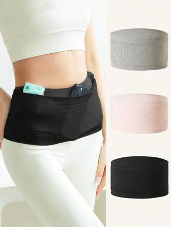 Riñonera invisible, cinturón transpirable para correr, bolsa de almacenamiento que absorbe la humedad, riñonera de alta elasticidad para hombres y mujeres, bolsa deportiva multifuncional para la cintura con cinturón elástico antideslizante, soporte para teléfono móvil para caminar, viajar, hacer deporte, senderismo y ejercicio. Bolsa deportiva para fitness, ejercicio, viaje, vacaciones. Bolsa de cinturón duradera para correr y senderismo.