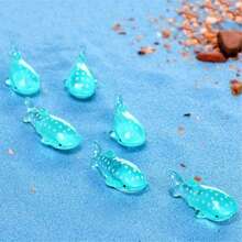 10/20 件迷你树脂鲨鱼雕像，小斑点艺术鲨鱼雕塑装饰品，适用于水族馆和微型景观装饰、家居装饰、蓝色圆点设计、复活节礼物