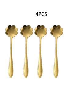 Mirror Polished Dessert Cutlery Set, Dessert Spoon, Ice Cream Spoon, Coffee Spoon For Dessert Table Decoration, Coffee Spoon Set With Tray, Swan Spoon And Fork Tray, Spoon Coffee Counter Organiser, Home Kitchen Holiday Gifts - Multicolor - View 31