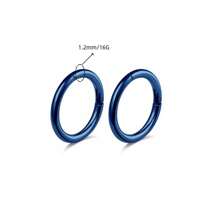2PCS 18G-16G Aço Inoxidável Anel Clicker Sem Costura Lábio Nariz Daith Cartilagem Helix Tragus Anel de Arco
