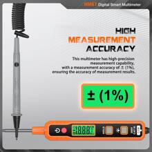 HM67 Intelligent Digital Pen Multimeter, Voltage Measurement, Resistance Measurement, On-Off Detection, Auxiliary Lighting, Automatic Shutdown, Car Battery Inspection - Orange - View 5