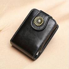 Fashion Mini Cosmetic Bag Portable Cosmetic Case With Mirror Lipstick Pack - màu đen - Xem 5