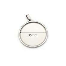 2 bucăți pandantiv din oțel inoxidabil Setare de bază goală pentru cabușoane de 20-40 mm, tavă cu lunetă, accesorii pentru bijuterii DIY