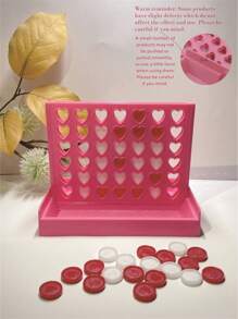 Board Games, Gifts For Easter: 1 Set Mini Heart 4-In-A-Row Game, Start Cute Outdoor Games, New Experience For Couples Competition, Challenge Logical Thinking, Unlock Romantic Moments! Essential For Travel And Outdoor Interaction, Who Can Connect Four First, Let Love And Wisdom Bloom On The Board! - Multicolor - View 16