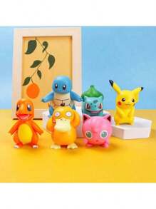 pokemon Set decorativo de 6 piezas de toppers para pastel de Pikachu Pokeball, ideal para mesa de postres y redes sociales