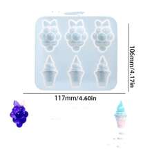 1 Set (5pcs) Resin Silicone Crystal Epoxy Mold Kit For DIY Handmade Flower, Fruit, Vegetable Pendant Decorations - Sunflower, Cherry Blossom, Banana Flower, Grape Ice Cream, Eggplant Chili, Carrot Flower - Creative Jewelry Craft Gifts - White - View 14