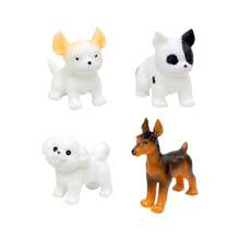 4pcs/8pcs Creative Cute Simulation Pet Dog Animal Decor Accessories Mini Figurines For Car/Desktop