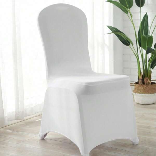 Trintion 50Pcs Wedding Chair Covers White Chair Covers Spandex Stretch Washable White Chair Covers For Wedding Banquet Celebration Dining Party