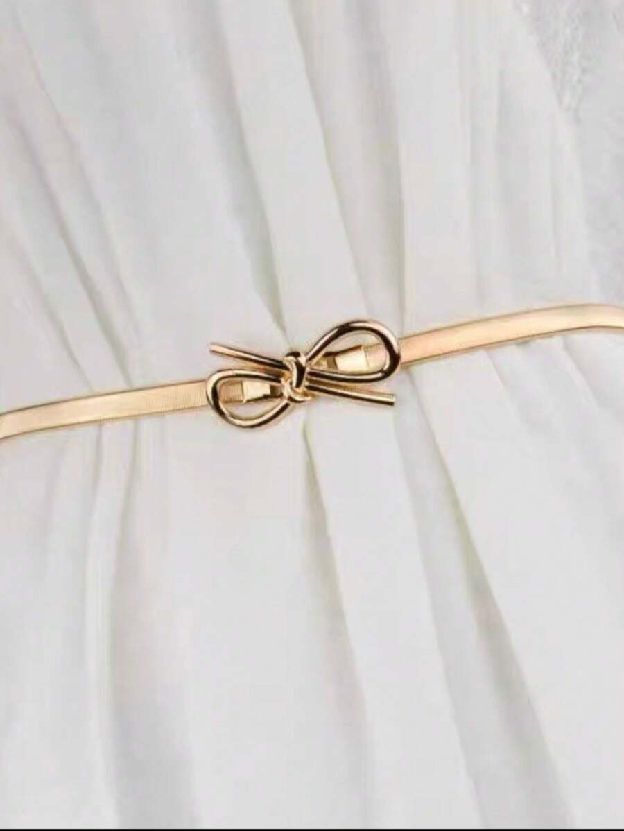 Women's Modal Bow Blogger Metal Elastic Band - 金色 - 查看 1