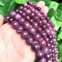 6/8/10 毫米天然宝石紫色锂云母散珠隔珠适用于珠宝制作 DIY 华丽手链项链耳环男女礼物 - Stone Beads - 查看 5
