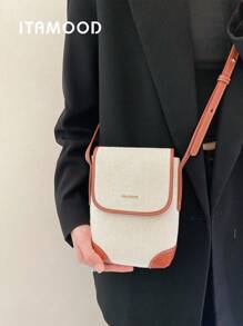 ITAMOOD 奢华设计师彩色翻盖手机钱包钱包、单肩包、斜挎包、腋下包、便携式可调节斜挎包 - 卡其色 - 查看 5