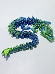 3D Printed Vivid Rose Dragon Sculpture - Flexible Joints, Multi-Colored, Suitable For Home And Office Decor, Great For Bookshelf, Living Room, Desk, Dragon Decoration