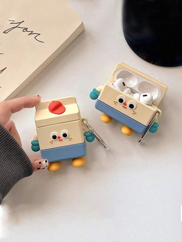 1pc Cute Cartoon Silicone Bluetooth Earphone Protective Case Compatible With Apple 1/2/Pro/3/Pro 2/Pro 4 (Earphones Not Included)