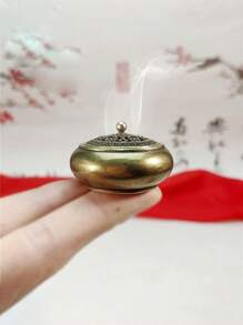 1 pièce Brûleur d'encens mini en cuivre, design ajouré, pour décoration de maison et chambre à coucher, méditation, ornement de table basse, cadeau parfait pour les fêtes, anniversaires, vacances