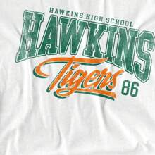 Stranger Things Mens Hawkins Tigers 86 T-Shirt (White) - 白色 - 查看 3
