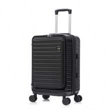 ASSODA High Quality Front Opening Suitcase, Side Opening Suitcase, Rolling Suitcase - Black - View 2