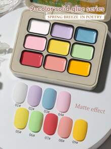 9 Colors Spring Breeze In Poetry Solid Gel Nail Polish Gradient Semi Permanent Soak Off UV LED Nail Art Gel Varnishes For Nails Salon - 彩色 - 查看 3