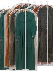 1 件衣服防尘罩，家用透明磨砂 PEVA 可洗收纳袋，大衣西装衣柜挂衣袋。