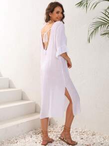 Women Summer New Fashion Split Back Sleeveless Dress, Casual & Resort Styling