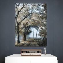 1 Pc Framed Romantic Secretive Forest Path Landscape Wall Art Canvas Poster Painting Wall Decor For Bedroom Living Room
