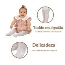 Meia Calça Bebê Menina Meia Calça Baby Confortável Texturizada