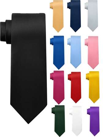1 pièce Cravate de couleur unie pour hommes, cravate fine de style formel (largeur de 2 pouces), convenant pour un port quotidien, mariage, banquet, fête, réception, cadeau