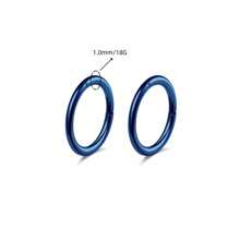 2PCS 18G-16G Aço Inoxidável Anel Clicker Sem Costura Lábio Nariz Daith Cartilagem Helix Tragus Anel de Arco