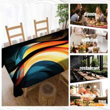 Multi-Functional Polyester Tablecloth - Colorful Patterns, Waterproof And Stain-Resistant, Easy To Clean For Indoor/Outdoor Use - Ideal For Picnics, Parties, Restaurants, Home Decor, And Gift-Giving - Multicolor - View 8