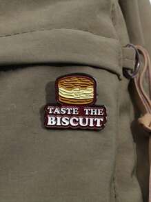 1 pièce Badge en métal avec slogan de dessin animé, série de desserts sucrés. Accessoire polyvalent pour usage quotidien
