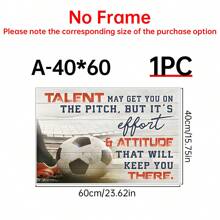 1pc Football Canvas Wall Art, Inspirational Soccer Quote Print, Frameless Sports Themed Decor For Boys Gym Bedroom Living Room - 12x16 Inch Motivational Poster, Gift For Football Enthusiasts Gifts Birthday Graduation