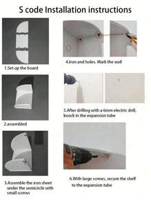 1pc Wall Corner Shelf, Bedroom Triangular Wall Mounted Corner Storage Display Rack, Home Triangular Wall Cabinet - White - View 6