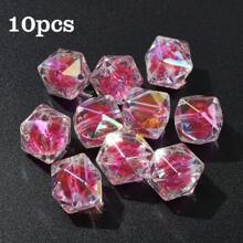 10 件双色 UV 电镀彩虹色亚克力珠，多边形，适合礼物珠宝 DIY 制作 - 10 pcs 多邊形串珠 - 查看 18