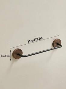 1 pieza Estante para toallas, portador de pantuflas y estante de almacenamiento sobre la puerta, sin necesidad de taladrar, de madera de nuez - Multicolor - Ver 6