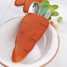 2 stuks schattige bestekzakjes in de vorm van wortelen, wortelgereedschapset voor feesten, decoratie voor feestelijke diners, foto-rekwisieten, paasdecoratie