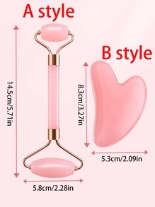 1pc/1set 滚轮按摩套装眼部和脸部心形双头滚轮美容按摩棒面部按摩