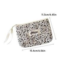 Simple Splashed Ink Cloth Storage Bag Student Portable Makeup Handbag Cosmetic Lipstick Bluetooth Earphone Storage Pouch