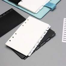 1 Set A6 Loose Leaf Binder, Black & White Budget Envelope Bags, Transaction Card Holder, Household Account Book, 6-Ring Receipt Binder Refill, Index Hard Plastic PP Loose Leaf Envelope Bags, Notebook Accessories, Convenient File Folder For School, Saving, Organization, Office, Study - Multicolor - View 2