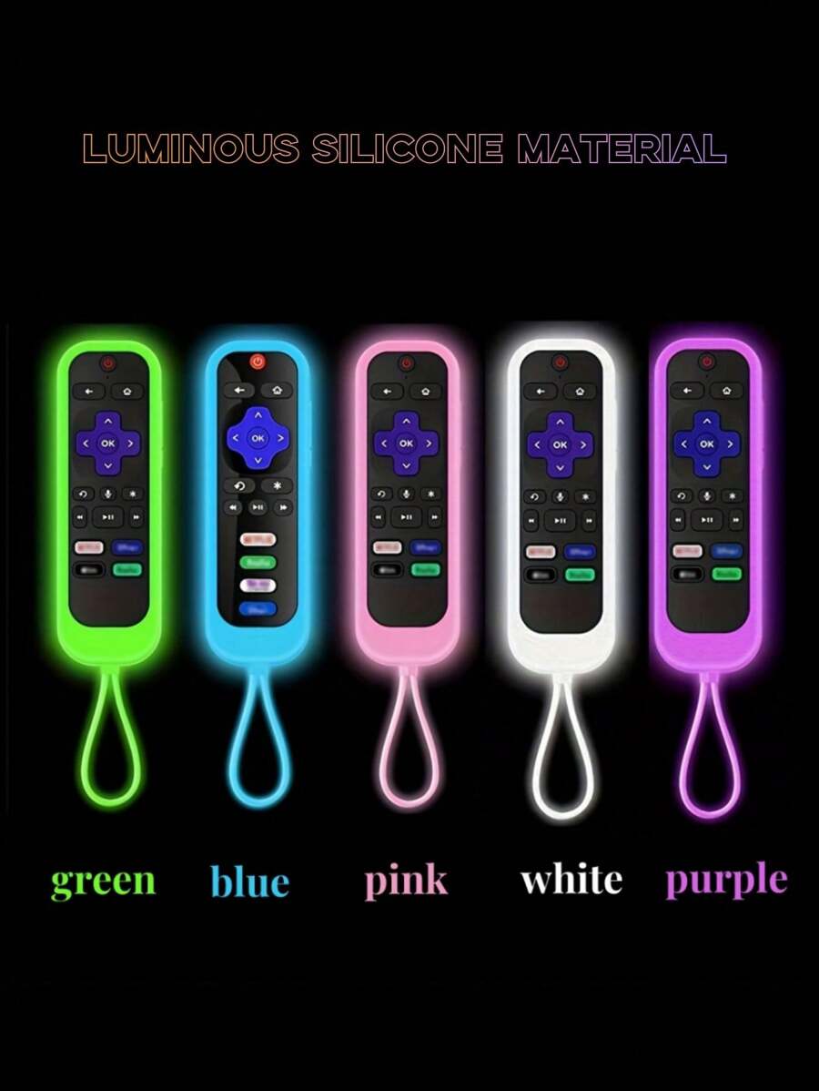 ROKU TV Remote Control Silicone Protective Cover, Suitable For ROKU Series TV Remote Control, Made Of Luminescent Silicone Material