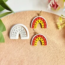 1pc Organic Polymer Clay Cutters, Art Deco Clay Cutters, Polymer Clay Cutter For Earring Making, Jewelry Pendant DIY Handmade Tools, Polymer Clay Supply - White - View 5