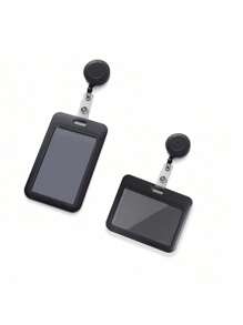 1pc Sling Badge Holder Hard Vertical Plastic Card Case Protector With Retractable Badge Reel Carabiner For Office School Proximity Key Card Driver's License And Pass Photo Card Cover Card Holder Card Holder Wallet Business Card Holder Credit Card Holder Id Card Holder, School, Home & Office Supplies,School Supplies,Back To School