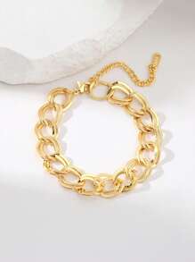 1 件装不锈钢独特设计女士手链，适合日常佩戴和送礼。 - 金黃色 - 查看 2