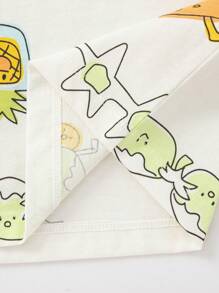 Balabala 嬰兒T恤，2025年男孩女孩夏季可愛上衣 - 白黃色調 - 查看 6