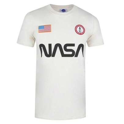 NASA Mens Badge Cotton T-Shirt (Natural)