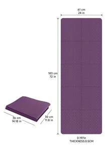 183*61*0.6cm TPE Foldable Yoga Mat, No-Pattern, Non-Slip, Portable - Multicolor - View 7