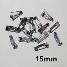 20个15-40毫米金属胸针夹底座别针安全别针胸针底座空白底座，适用于DIY珠宝制作材料 - brooch pins accessories - 查看 49